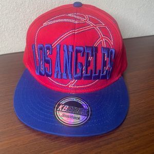 Los Angeles basketball clippers structured SnapBack red blue cap hat streetwear‎